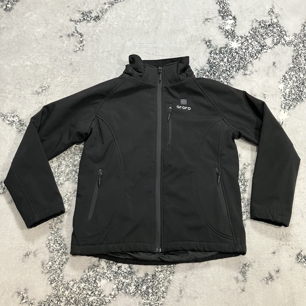 Ororo Heated Jacket‎ Womens M Black Full Zip Softshell Coat NO BATTERY
